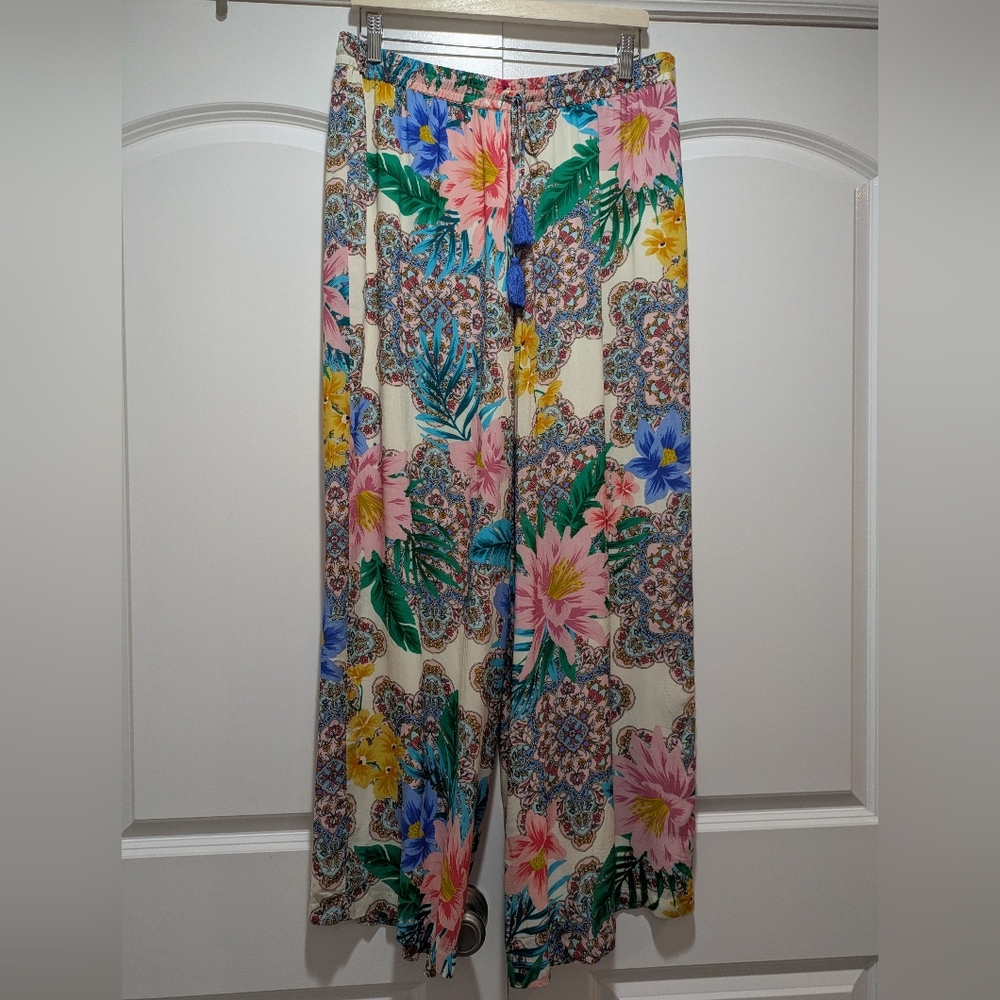Johnny Was Yasmin Easy Pant in Multi Color Sz Large